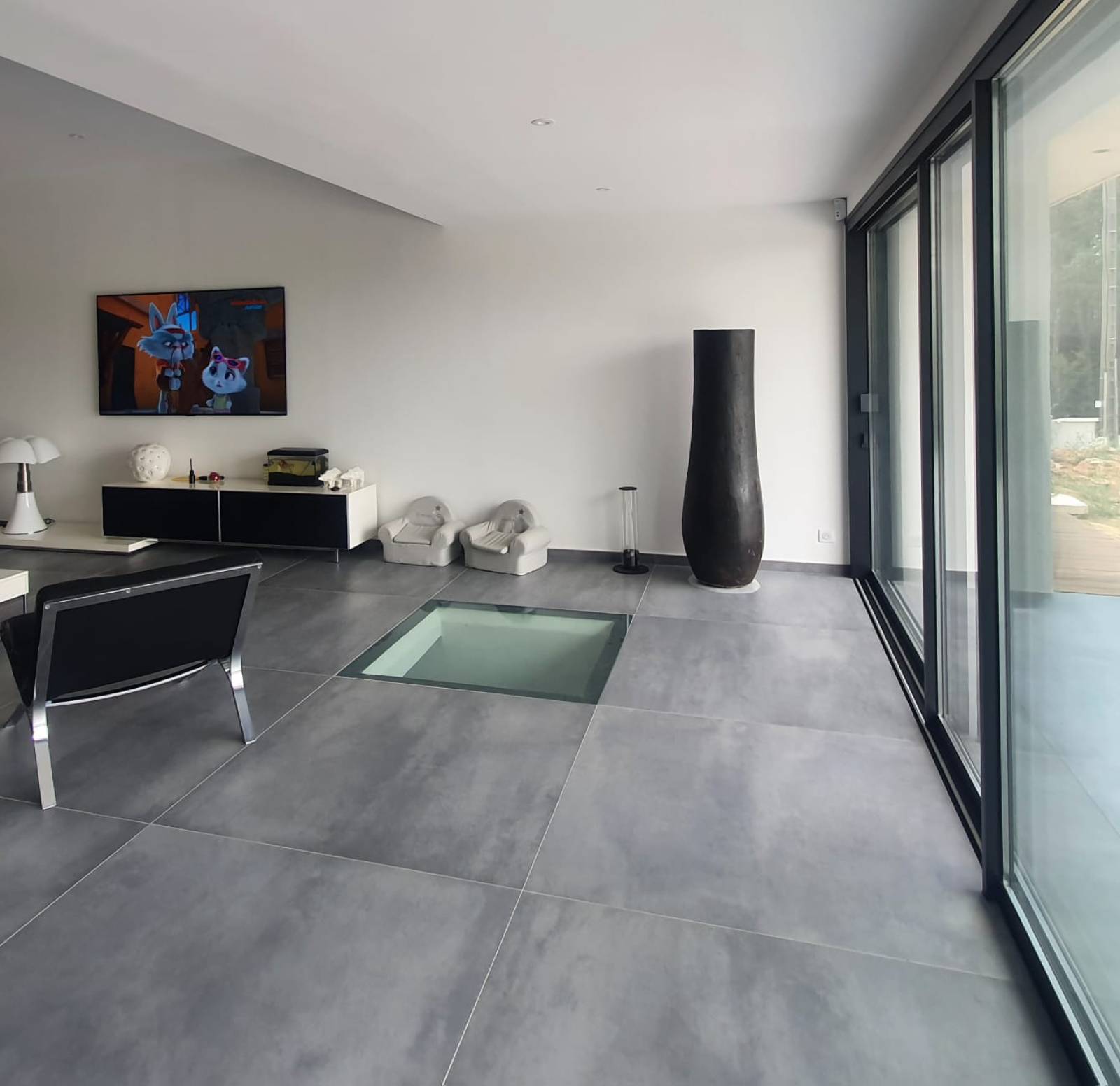 Installation baie vitrée à 5 vantaux en aluminium Technal près de Fuveau