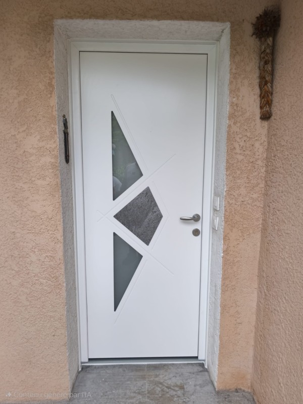 Installation d'une porte euradif blanche en aluminium près d' Allauch