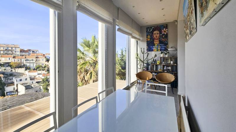 Grande Baies coulissante en aluminium Technal de couleur Blanche près de Cabries